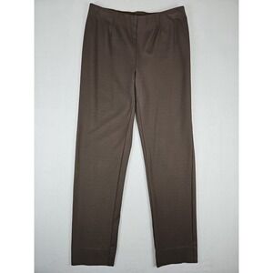 J Jill Ponte Slim Leg Pull-On Pants Size Small 29x29 Dark Brown Stretch Office